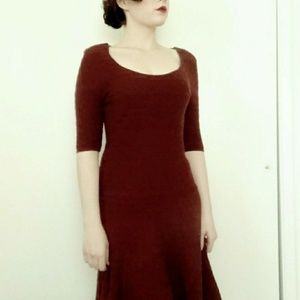 Knit Flare Midi Dress